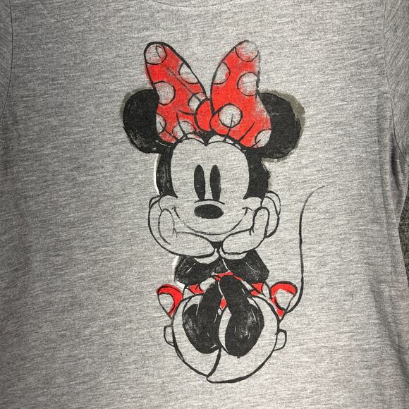 Minnie Mouse Shirt Womens Medium Gray Walt Disney Parks Vacation Souvenir‎ - Picture 1 of 8